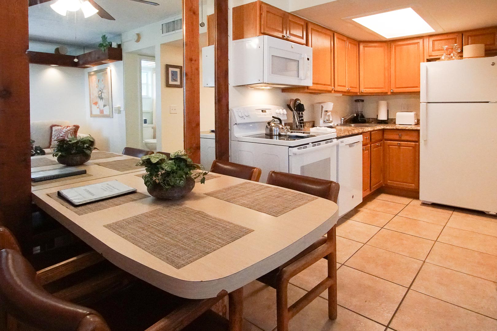 A spacious kitchen area at VRI's Sand Dune Shores in Florida.